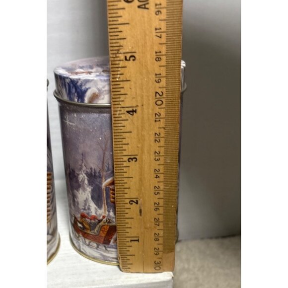 Winter Scene Decorative Nesting Tins With Lids Elfs Sleigh Cabin Set Of 3 - Picture 10 of 15